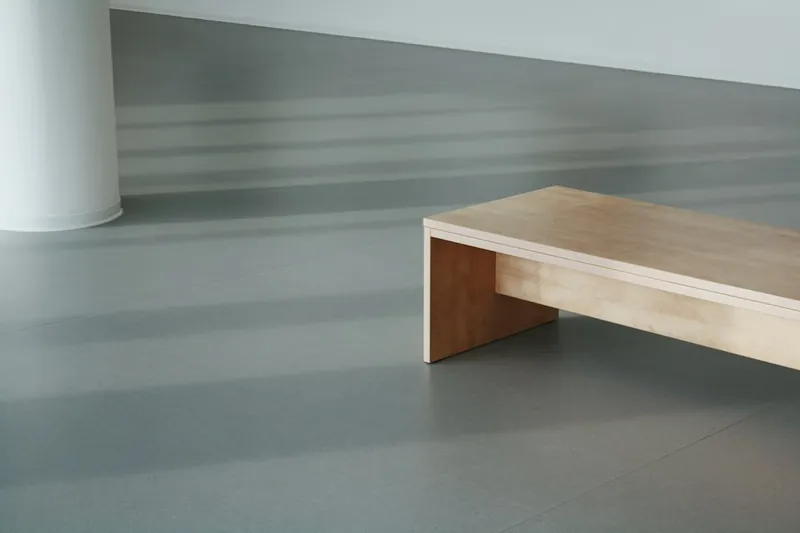 Solid-wood classroom benches and teacher tables