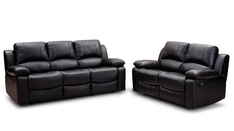 Upholstered mid-century sofa on wood legs