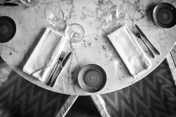 Marble top nesting tables